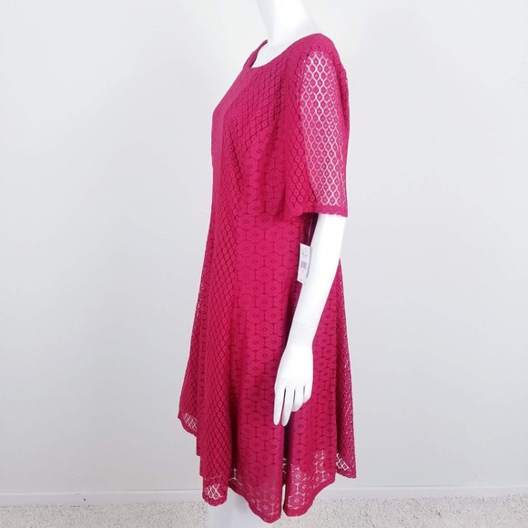 Danny & Nicole Floral Lace Fit & Flare Dress 16W - Picture 4 of 6